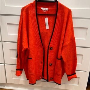 Talulah Halloween Orange Cardigan with Black Trim S (NWT)
